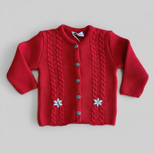 Carica l'immagine nel visualizzatore di Gallery, CREAZIONI CHIC Giacca in maglia abbottonata tirolese bimba
