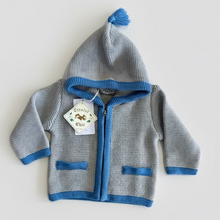 Carica l'immagine nel visualizzatore di Gallery, CREAZIONI CHIC Giacca in maglia con cappuccio tirolese bimbo
