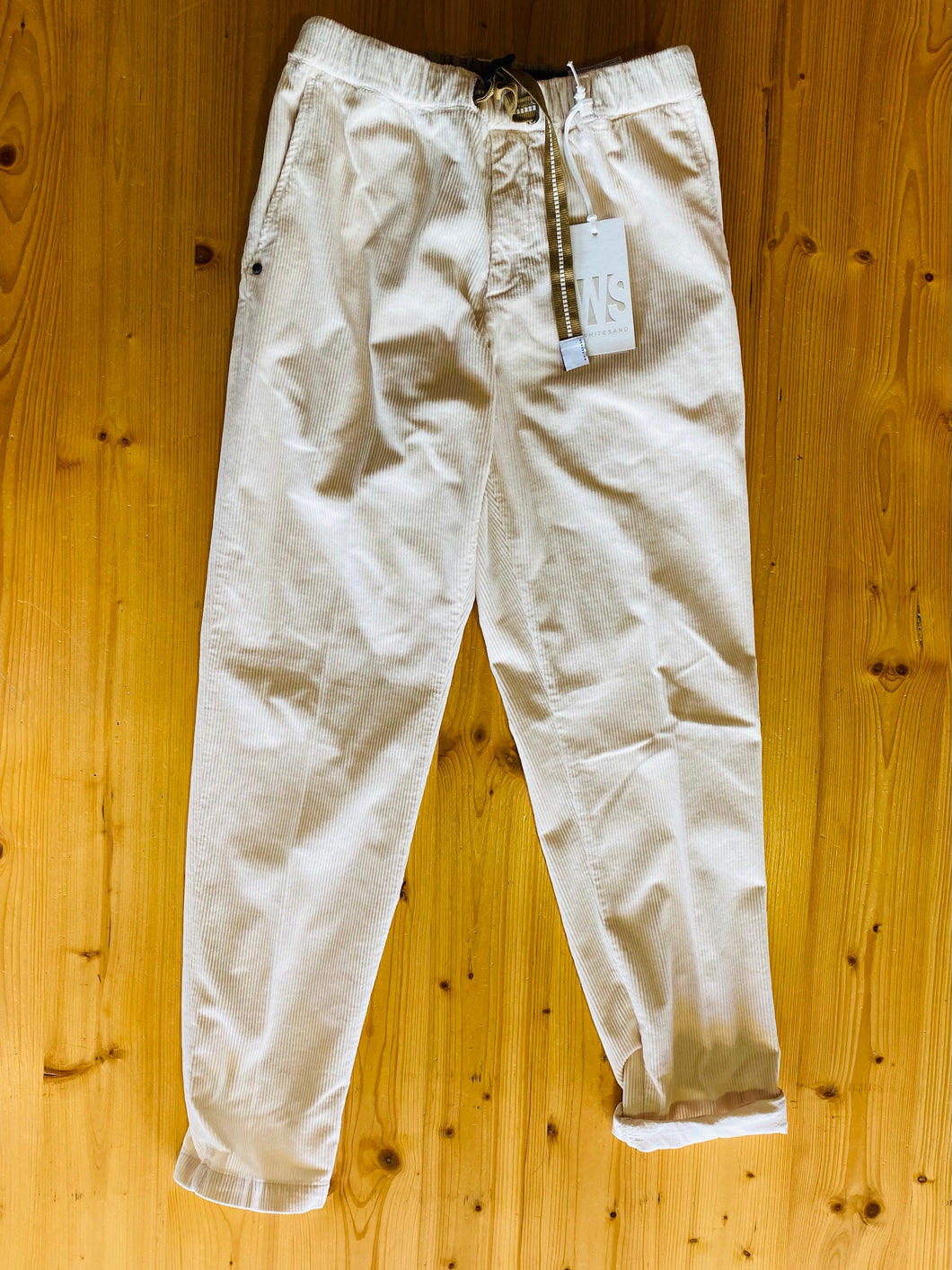 WHITE SAND Pantalone con coulisse in velluto uomo