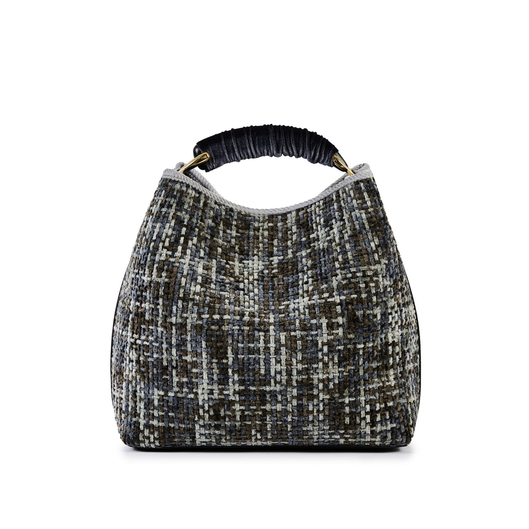 VIAMAILBAG Borsa a secchiello in ciniglia jacquard donna