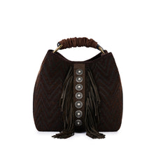 Carica l&#39;immagine nel visualizzatore di Gallery, VIAMAILBAG Borsa a secchiello con frange donna
