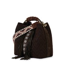 Carica l&#39;immagine nel visualizzatore di Gallery, VIAMAILBAG Borsa a secchiello con frange donna
