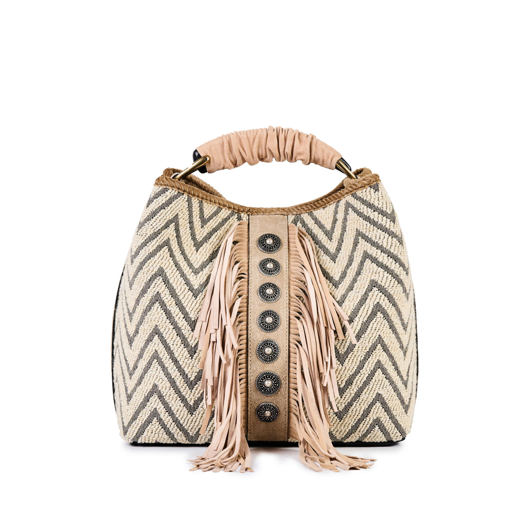 VIAMAILBAG Borsa a secchiello con frange donna
