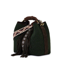 Carica l&#39;immagine nel visualizzatore di Gallery, VIAMAILBAG Borsa a secchiello con frange donna

