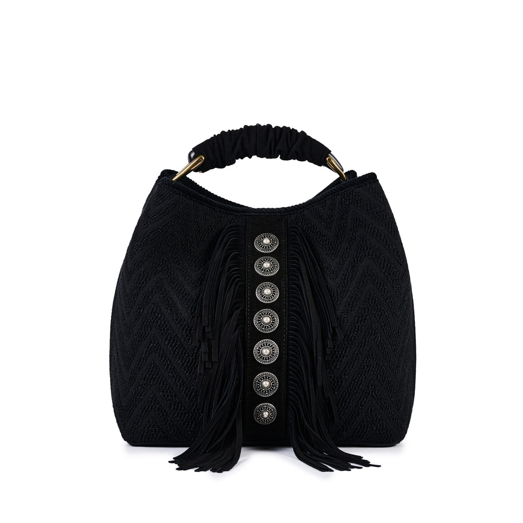 VIAMAILBAG Borsa a secchiello con frange donna