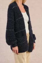 Carica l&#39;immagine nel visualizzatore di Gallery, MOLLY BRACKEN Cardigan aperto iridescente rigato donna
