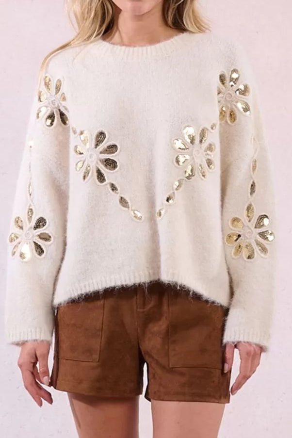 MOLLY BRACKEN Maglia traforata iridescente donna