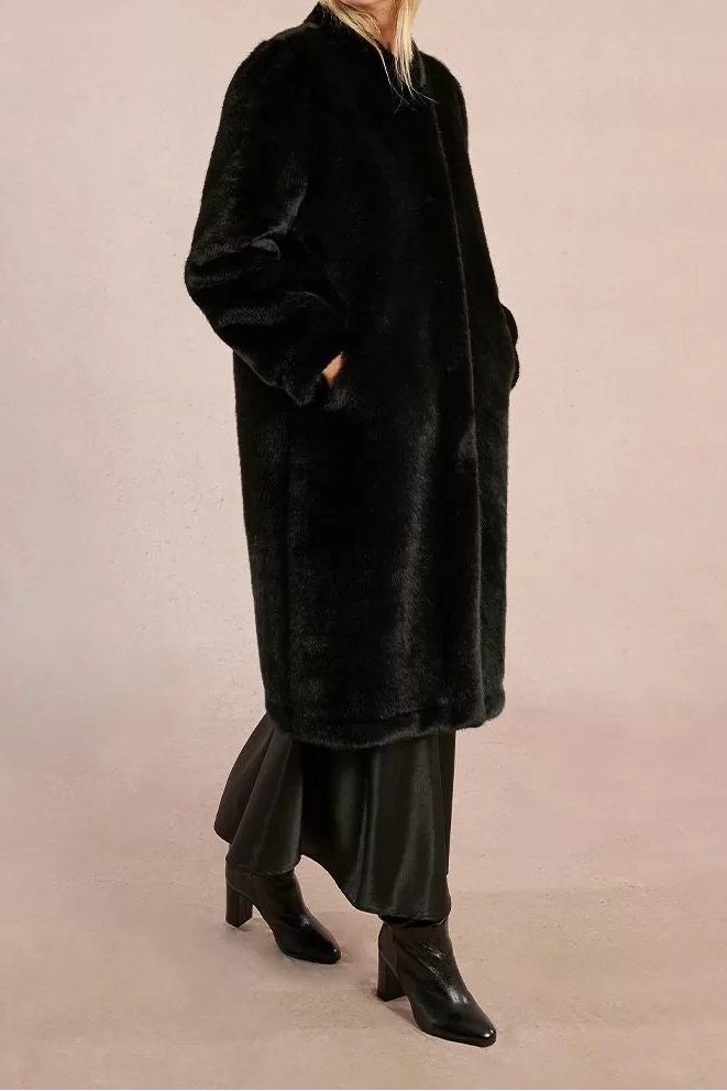 MOLLY BRACKEN Cappotto lungo in pelliccia sintetica donna