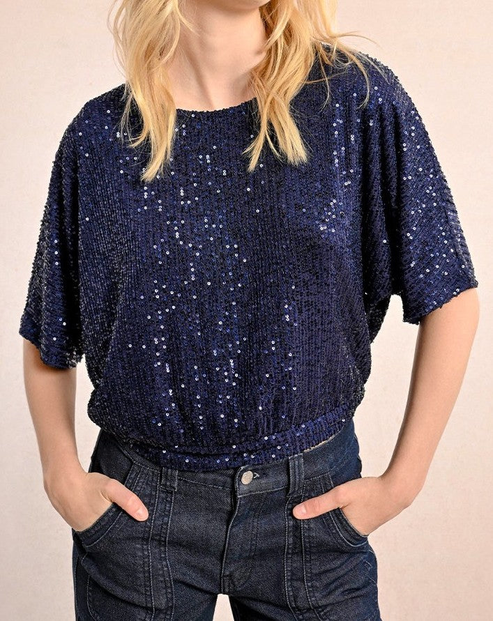 MOLLY BRACKEN Top con paillettes donna