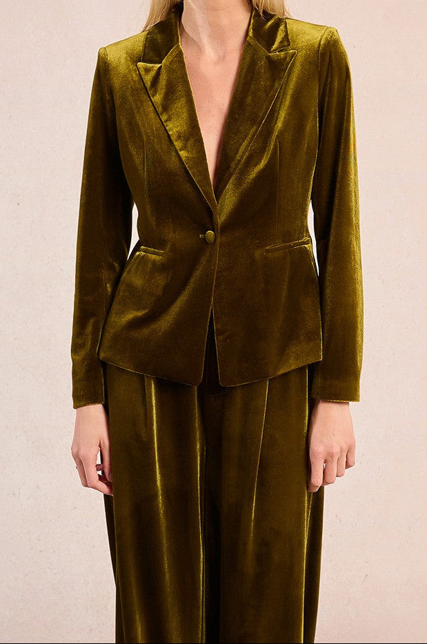 MOLLY BRACKEN Blazer dritto in velluto donna