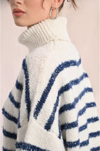 Carica l&#39;immagine nel visualizzatore di Gallery, MOLLY BRACKEN Maglia dolcevita con righe iridescenti donna
