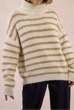 Carica l&#39;immagine nel visualizzatore di Gallery, MOLLY BRACKEN Maglia dolcevita con righe iridescenti donna
