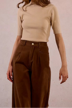 Carica l&#39;immagine nel visualizzatore di Gallery, MOLLY BRACKEN Pantaloni ampi con pinces in bull denim donna
